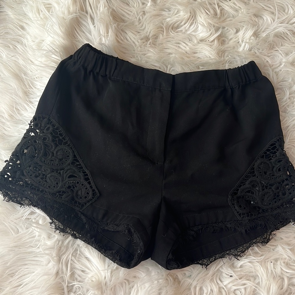 Black lace shorts